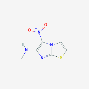 molecular formula C6H6N4O2S B2854799 N-methyl-5-nitroimidazo[2,1-b][1,3]thiazol-6-amine CAS No. 339008-23-0