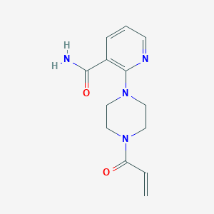 molecular formula C13H16N4O2 B2854813 2-(4-Prop-2-enoylpiperazin-1-yl)pyridine-3-carboxamide CAS No. 2194450-03-6
