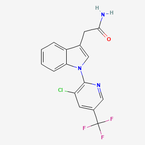 molecular formula C16H11ClF3N3O B2854815 2-{1-[3-chloro-5-(trifluoromethyl)-2-pyridinyl]-1H-indol-3-yl}acetamide CAS No. 303152-92-3