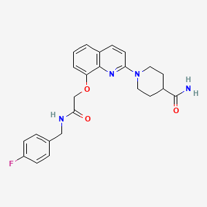 molecular formula C24H25FN4O3 B2854817 1-(8-(2-((4-Fluorobenzyl)amino)-2-oxoethoxy)quinolin-2-yl)piperidine-4-carboxamide CAS No. 921554-03-2