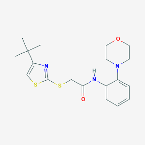 2-[(4-tert-butyl-1,3-thiazol-2-yl)sulfanyl]-N-[2-(4-morpholinyl)phenyl]acetamide