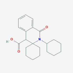 molecular formula C21H27NO3 B2854822 2'-cyclohexyl-1'-oxo-1',4'-dihydro-2'H-spiro[cyclohexane-1,3'-isoquinoline]-4'-carboxylic acid CAS No. 73349-44-7