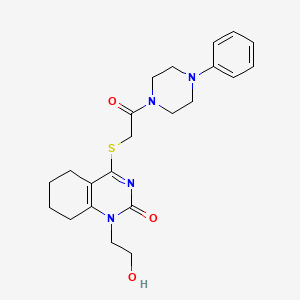 1-(2-hydroxyethyl)-4-((2-oxo-2-(4-phenylpiperazin-1-yl)ethyl)thio)-5,6,7,8-tetrahydroquinazolin-2(1H)-one