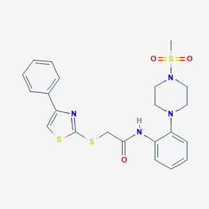 N-{2-[4-(methylsulfonyl)-1-piperazinyl]phenyl}-2-[(4-phenyl-1,3-thiazol-2-yl)sulfanyl]acetamide