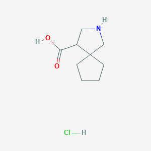 molecular formula C9H16ClNO2 B2854831 2-Aza-spiro[4.4]nonane-4-carboxylic acid hydrochloride CAS No. 1965309-22-1