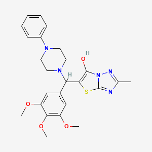2-Methyl-5-[(4-phenyl-1-piperazinyl)-(3,4,5-trimethoxyphenyl)methyl]-6-thiazolo[3,2-b][1,2,4]triazolol