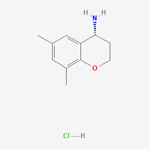 molecular formula C11H16ClNO B2854841 (4R)-6,8-dimethyl-3,4-dihydro-2H-1-benzopyran-4-amine hydrochloride CAS No. 2173637-70-0