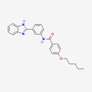 molecular formula C25H25N3O2 B2854844 N-[3-(1H-benzimidazol-2-yl)phenyl]-4-pentoxybenzamide CAS No. 477556-25-5