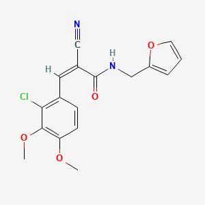 molecular formula C17H15ClN2O4 B2854845 (Z)-3-(2-Chloro-3,4-dimethoxyphenyl)-2-cyano-N-(furan-2-ylmethyl)prop-2-enamide CAS No. 1385619-18-0