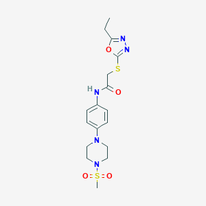 2-(5-Ethyl-[1,3,4]oxadiazol-2-ylsulfanyl)-N-[4-(4-methanesulfonyl-piperazin-1-yl)-phenyl]-acetamide