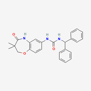 molecular formula C25H25N3O3 B2854859 1-Benzhydryl-3-(3,3-dimethyl-4-oxo-2,3,4,5-tetrahydrobenzo[b][1,4]oxazepin-7-yl)urea CAS No. 1171538-54-7