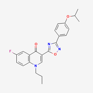 molecular formula C23H22FN3O3 B2854867 6-氟-3-(3-(4-异丙氧基苯基)-1,2,4-恶二唑-5-基)-1-丙基喹啉-4(1H)-酮 CAS No. 1251705-70-0