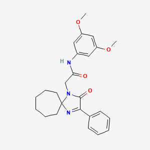 molecular formula C25H29N3O4 B2854868 N-(3,5-Dimethoxyphenyl)-2-{2-oxo-3-phenyl-1,4-diazaspiro[4.6]undec-3-EN-1-YL}acetamide CAS No. 866847-64-5