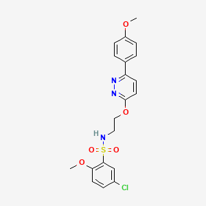 molecular formula C20H20ClN3O5S B2854869 5-chloro-2-methoxy-N-(2-((6-(4-methoxyphenyl)pyridazin-3-yl)oxy)ethyl)benzenesulfonamide CAS No. 1005295-96-4