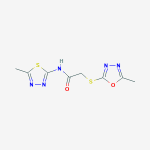 2-[(5-methyl-1,3,4-oxadiazol-2-yl)sulfanyl]-N-(5-methyl-1,3,4-thiadiazol-2-yl)acetamide