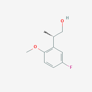 molecular formula C10H13FO2 B2854874 (2S)-2-(5-Fluoro-2-methoxyphenyl)propan-1-ol CAS No. 2248185-26-2