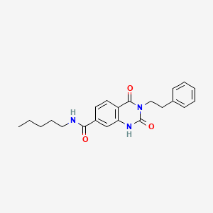 molecular formula C22H25N3O3 B2854875 2,4-dioxo-N-pentyl-3-phenethyl-1,2,3,4-tetrahydroquinazoline-7-carboxamide CAS No. 892279-09-3