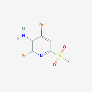 molecular formula C6H6Br2N2O2S B2854877 2,4-Dibromo-6-methanesulfonylpyridin-3-amine CAS No. 2459963-13-2