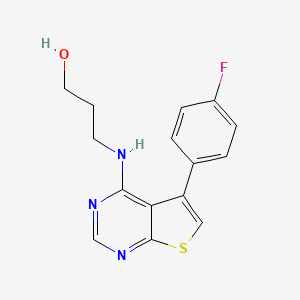 molecular formula C15H14FN3OS B2854878 3-((5-(4-Fluorophenyl)thieno[2,3-d]pyrimidin-4-yl)amino)propan-1-ol CAS No. 670255-14-8