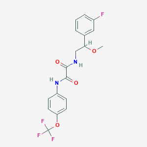 molecular formula C18H16F4N2O4 B2854879 N1-(2-(3-fluorophenyl)-2-methoxyethyl)-N2-(4-(trifluoromethoxy)phenyl)oxalamide CAS No. 1798038-15-9