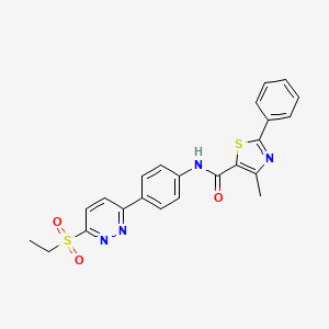 molecular formula C23H20N4O3S2 B2854892 N-(4-(6-(ethylsulfonyl)pyridazin-3-yl)phenyl)-4-methyl-2-phenylthiazole-5-carboxamide CAS No. 921796-69-2