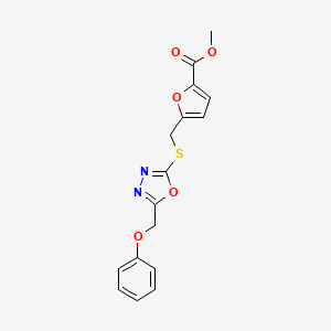 Methyl 5-(((5-(phenoxymethyl)-1,3,4-oxadiazol-2-yl)thio)methyl)furan-2-carboxylate