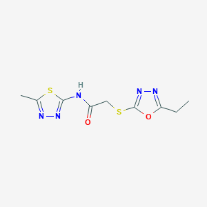 2-[(5-ethyl-1,3,4-oxadiazol-2-yl)sulfanyl]-N-(5-methyl-1,3,4-thiadiazol-2-yl)acetamide