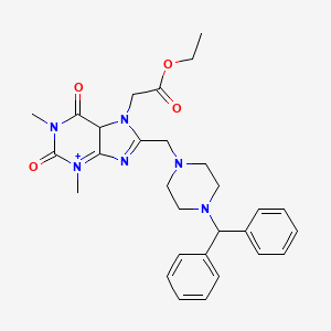 ethyl 2-(8-{[4-(diphenylmethyl)piperazin-1-yl]methyl}-1,3-dimethyl-2,6-dioxo-2,3,6,7-tetrahydro-1H-purin-7-yl)acetate