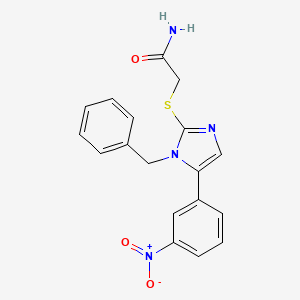 2-((1-benzyl-5-(3-nitrophenyl)-1H-imidazol-2-yl)thio)acetamide