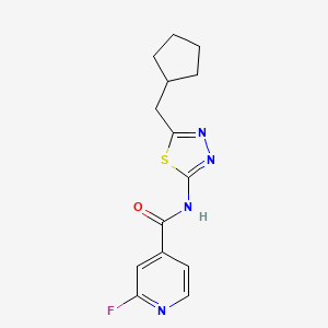 molecular formula C14H15FN4OS B2854909 N-[5-(cyclopentylmethyl)-1,3,4-thiadiazol-2-yl]-2-fluoropyridine-4-carboxamide CAS No. 1333606-84-0