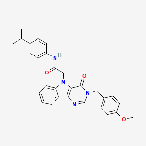molecular formula C29H28N4O3 B2854913 N-(4-isopropylphenyl)-2-(3-(4-methoxybenzyl)-4-oxo-3H-pyrimido[5,4-b]indol-5(4H)-yl)acetamide CAS No. 1189427-64-2