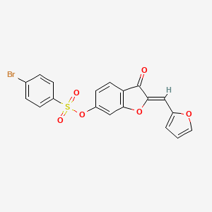 molecular formula C19H11BrO6S B2854914 (Z)-2-(furan-2-ylmethylene)-3-oxo-2,3-dihydrobenzofuran-6-yl 4-bromobenzenesulfonate CAS No. 929371-58-4