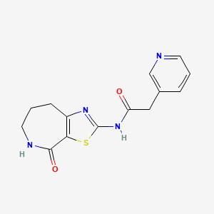 molecular formula C14H14N4O2S B2854926 N-(4-oxo-5,6,7,8-tetrahydro-4H-thiazolo[5,4-c]azepin-2-yl)-2-(pyridin-3-yl)acetamide CAS No. 1797727-39-9