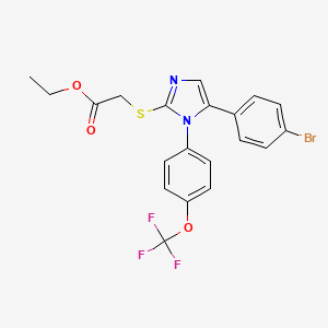 ethyl 2-((5-(4-bromophenyl)-1-(4-(trifluoromethoxy)phenyl)-1H-imidazol-2-yl)thio)acetate