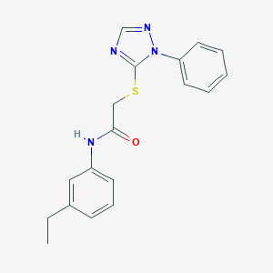 molecular formula C18H18N4OS B285494 N-(3-ethylphenyl)-2-[(1-phenyl-1H-1,2,4-triazol-5-yl)sulfanyl]acetamide 