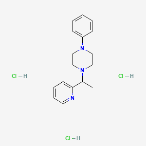 molecular formula C17H24Cl3N3 B2854942 1-Phenyl-4-(1-(pyridin-2-yl)ethyl)piperazine trihydrochloride CAS No. 2176201-46-8