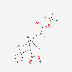 1-[[(2-Methylpropan-2-yl)oxycarbonylamino]methyl]spiro[2-oxabicyclo[2.1.1]hexane-3,3'-oxetane]-4-carboxylic acid