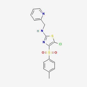 5-chloro-4-(4-methylphenyl)sulfonyl-N-(pyridin-2-ylmethyl)-1,3-thiazol-2-amine