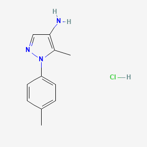 molecular formula C11H14ClN3 B2854947 5-methyl-1-(4-methylphenyl)-1H-pyrazol-4-amine hydrochloride CAS No. 1909313-94-5