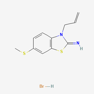molecular formula C11H13BrN2S2 B2854952 3-allyl-6-(methylthio)benzo[d]thiazol-2(3H)-imine hydrobromide CAS No. 2034402-75-8