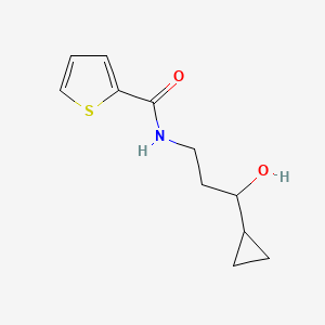 molecular formula C11H15NO2S B2854953 N-(3-cyclopropyl-3-hydroxypropyl)thiophene-2-carboxamide CAS No. 1396781-70-6