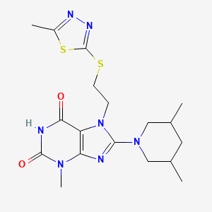 8-(3,5-dimethylpiperidin-1-yl)-3-methyl-7-(2-((5-methyl-1,3,4-thiadiazol-2-yl)thio)ethyl)-1H-purine-2,6(3H,7H)-dione