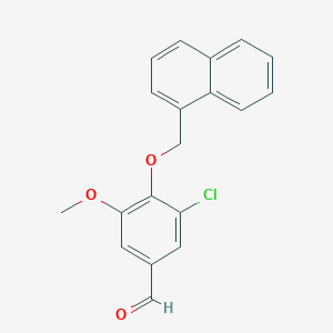 molecular formula C19H15ClO3 B2854959 3-Chloro-5-methoxy-4-(naphthalen-1-ylmethoxy)benzaldehyde CAS No. 429624-26-0