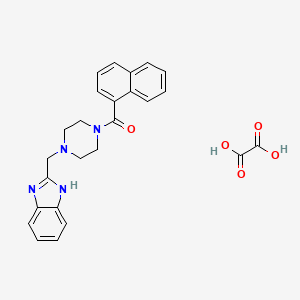 molecular formula C25H24N4O5 B2854960 (4-((1H-benzo[d]imidazol-2-yl)methyl)piperazin-1-yl)(naphthalen-1-yl)methanone oxalate CAS No. 1351660-97-3