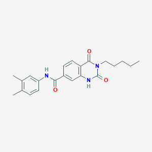 molecular formula C22H25N3O3 B2854961 N-(3,4-dimethylphenyl)-2,4-dioxo-3-pentyl-1,2,3,4-tetrahydroquinazoline-7-carboxamide CAS No. 892260-74-1