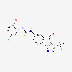 3-(Tert-butyl)-6-((((5-chloro-2-methoxyphenyl)amino)thioxomethyl)amino)-1-methylindeno[2,3-D]pyrazol-4-one