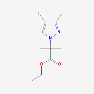 molecular formula C10H15IN2O2 B2854970 ethyl 2-(4-iodo-3-methyl-1H-pyrazol-1-yl)-2-methylpropanoate CAS No. 1855888-87-7