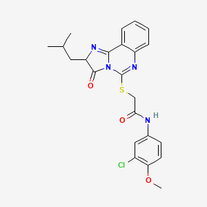 molecular formula C23H23ClN4O3S B2854973 N-(3-chloro-4-methoxyphenyl)-2-((2-isobutyl-3-oxo-2,3-dihydroimidazo[1,2-c]quinazolin-5-yl)thio)acetamide CAS No. 1173728-33-0