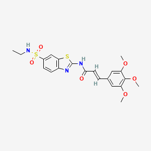 molecular formula C21H23N3O6S2 B2854975 (E)-N-(6-(N-ethylsulfamoyl)benzo[d]thiazol-2-yl)-3-(3,4,5-trimethoxyphenyl)acrylamide CAS No. 1164461-21-5