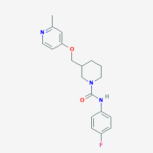 molecular formula C19H22FN3O2 B2854982 N-(4-Fluorophenyl)-3-[(2-methylpyridin-4-yl)oxymethyl]piperidine-1-carboxamide CAS No. 2380069-07-6